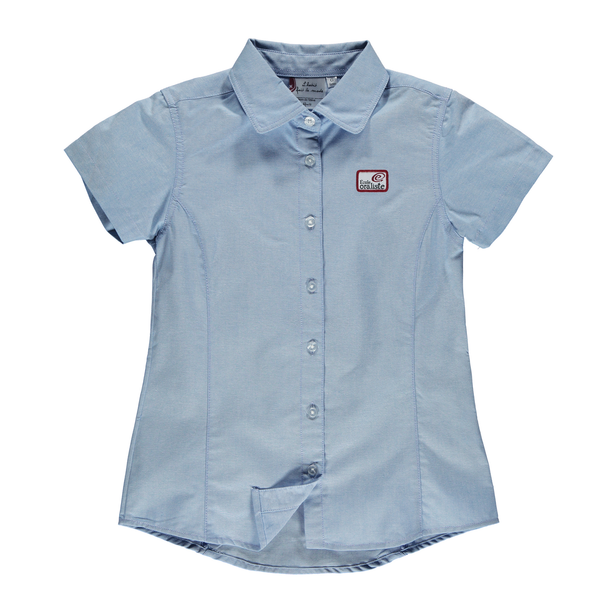 Chemise semi-ajustée à manches courtes enfant Bleu foncé