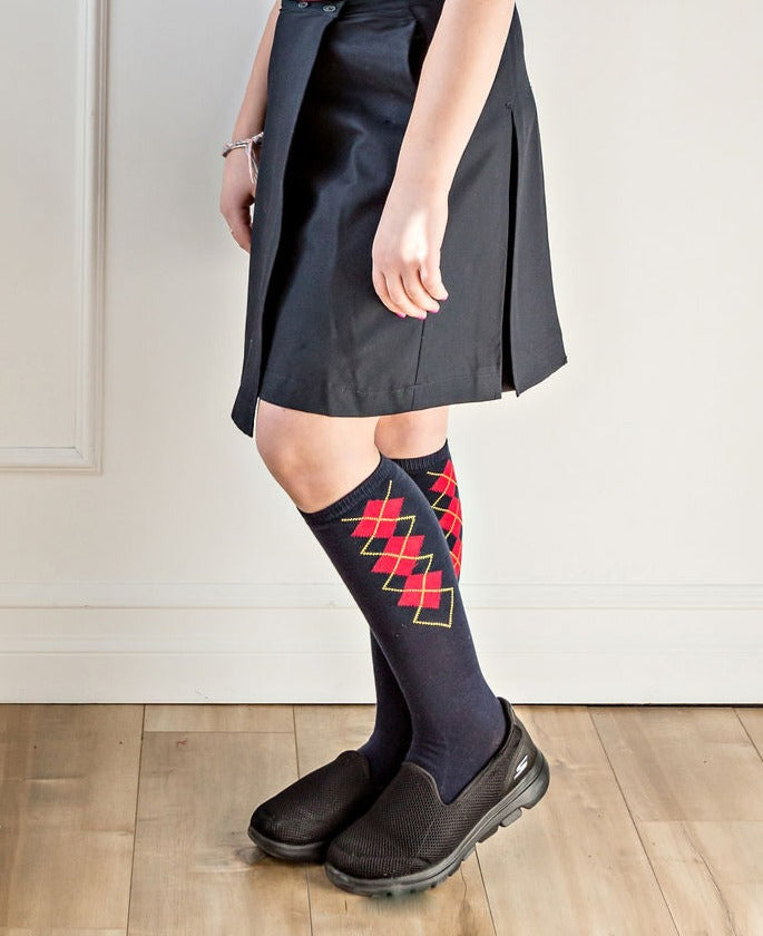 Chaussettes hautes à carreaux enfant - Paquet de 3 – Uniformes HFM