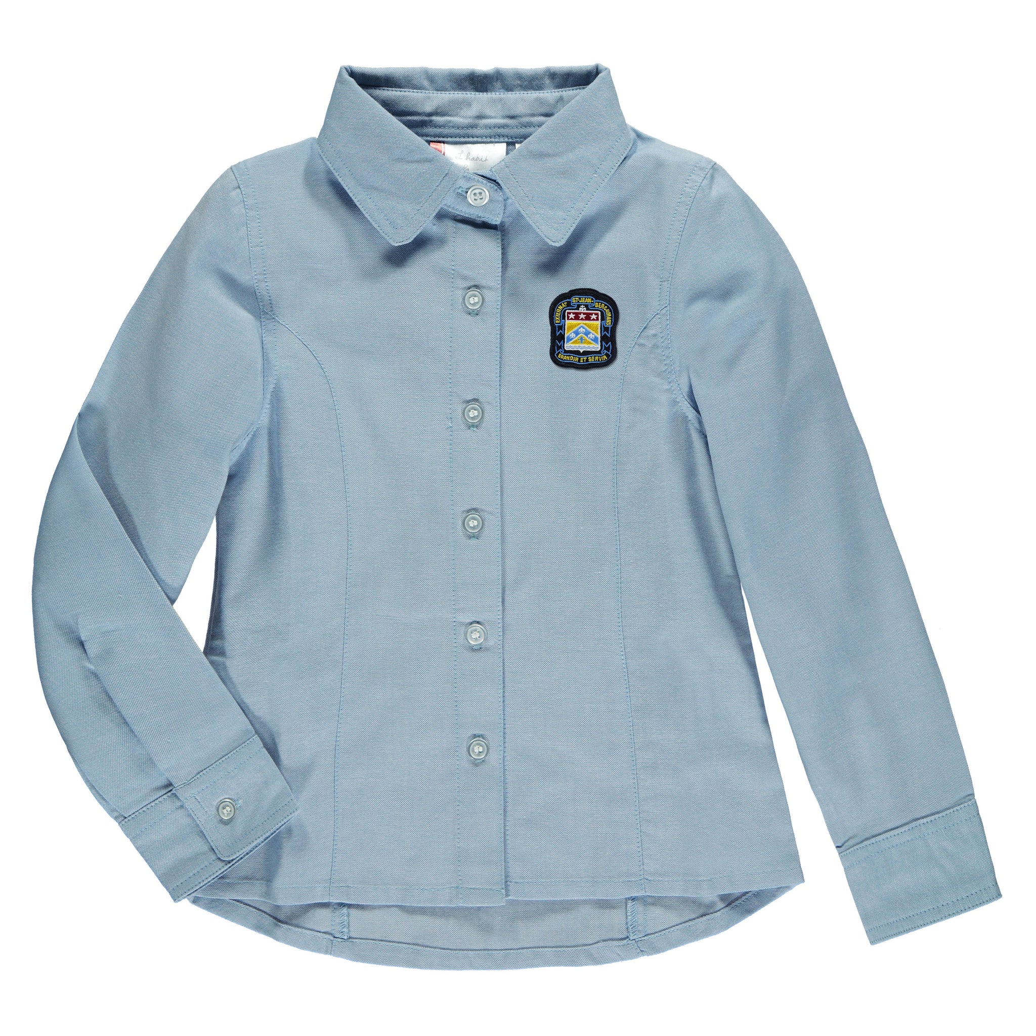 Semi-fitted long sleeve junior shirt