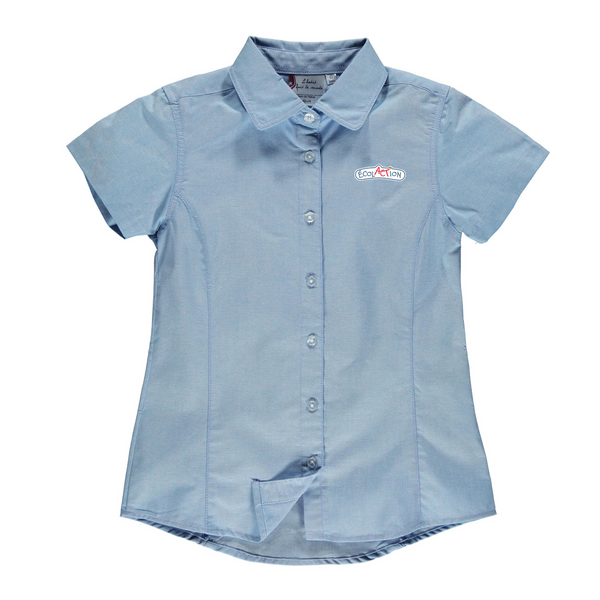 Chemise semi-ajustée à manches courtes enfant Bleu